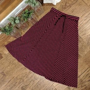 Talbots Maxi Skirt Striped Pink Navy Size Sp